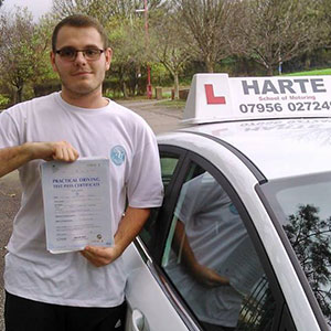 Young man passed first time in Chesterfield.